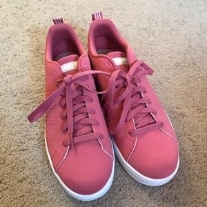 Pink adidas tennis shoes